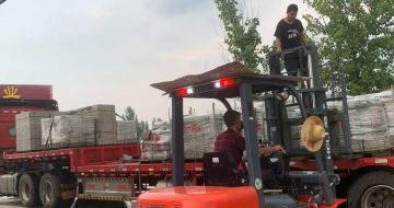 陕西 黄金麻冰裂纹，地铺石装车