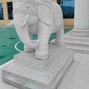陕西 白麻花岗岩动物异形石雕-大象