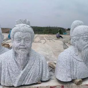 陕西 白麻花岗岩石材人物立体雕刻