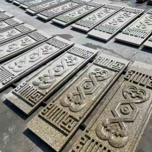 陕西 黄金麻花岗岩外墙雕刻板