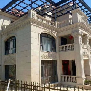 陕西 黄金麻花岗岩荔枝面别墅外墙干挂