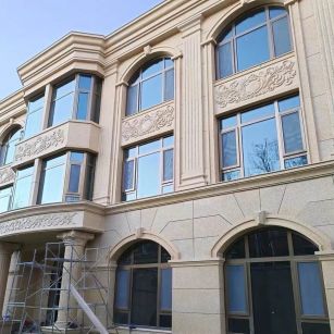 陕西 黄金麻花岗岩别墅外墙干挂