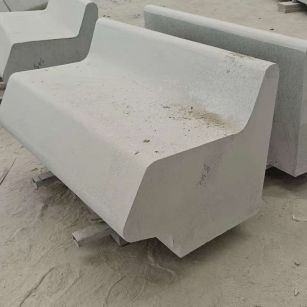 陕西 芝麻白花岗岩异形坐凳，石凳