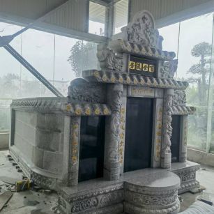 陕西 芝麻白墓碑效果展示图