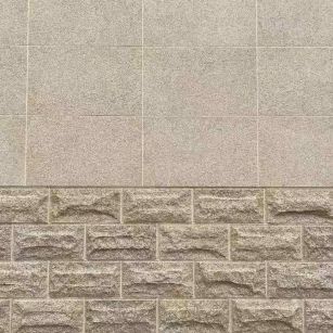 陕西 黄金麻自然面蘑菇石配荔枝面干挂