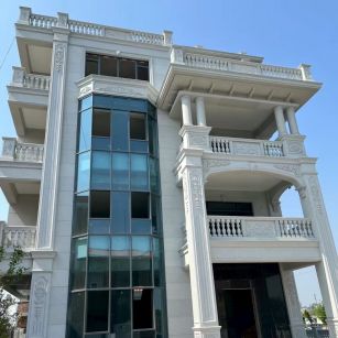 陕西 白麻花岗岩别墅外墙干挂效果展示