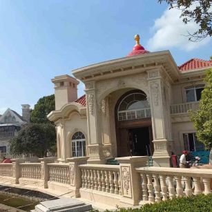 陕西 黄金麻花岗岩欧式别墅