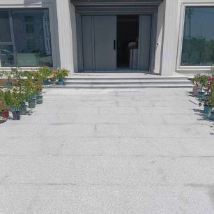 陕西 芝麻白花岗岩地铺石地面铺装