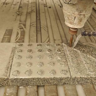 陕西 芝麻白花岗岩石材盲人石、盲道石、盲点石