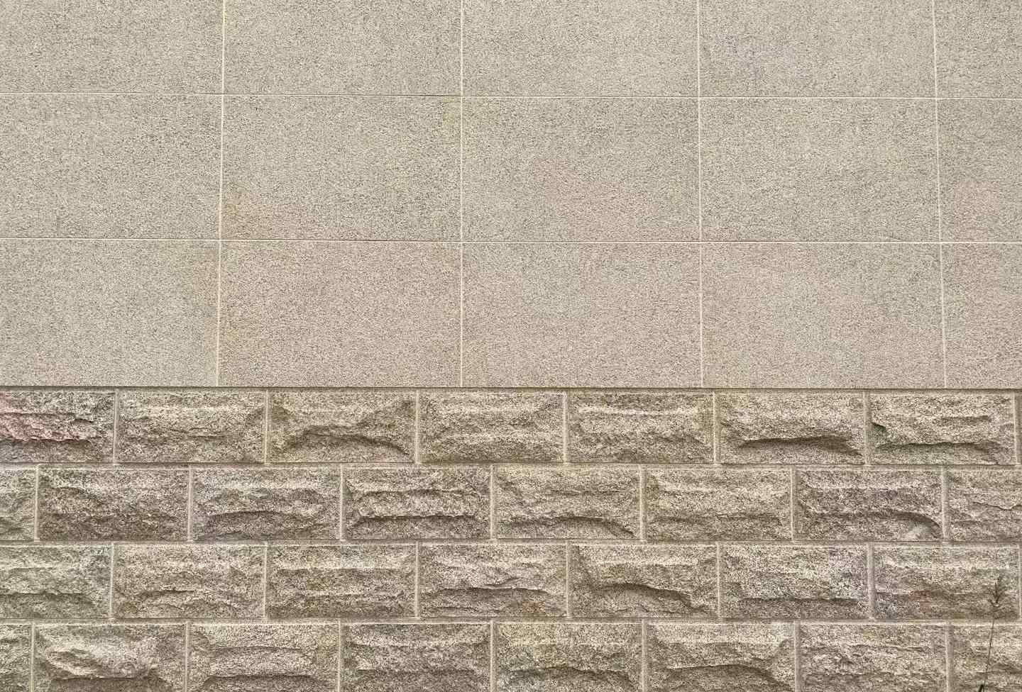 陕西 黄金麻自然面蘑菇石配荔枝面干挂