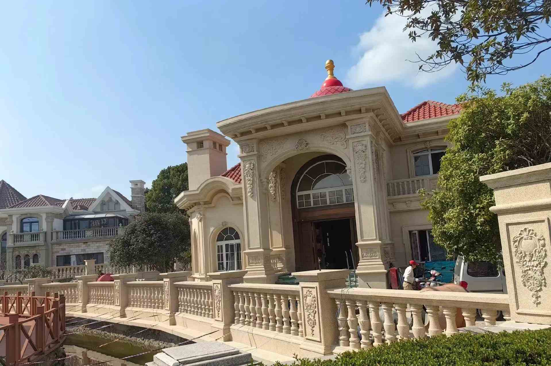 陕西 黄金麻花岗岩欧式别墅