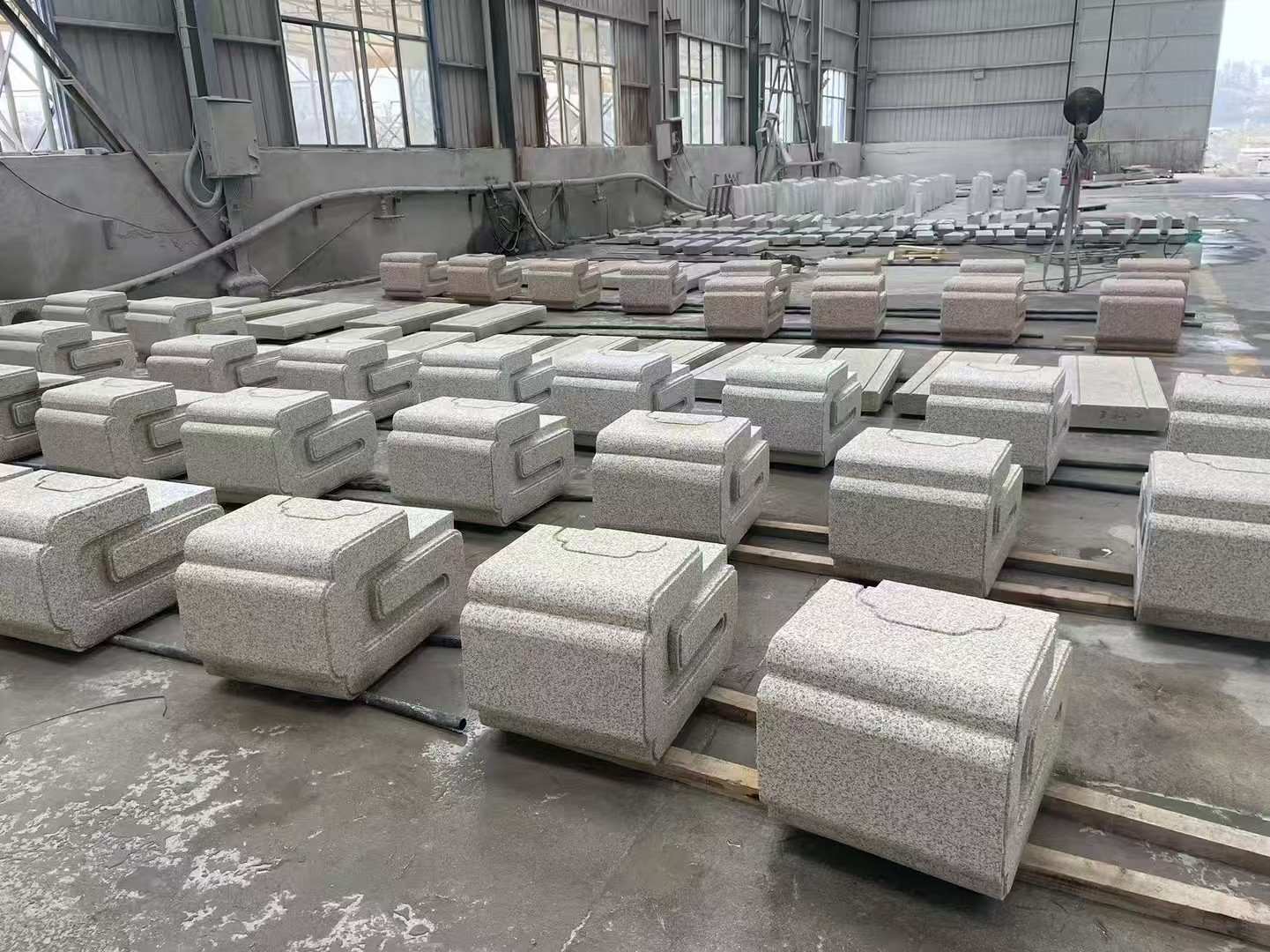 陕西 白麻花岗岩异形加工-石凳，坐凳