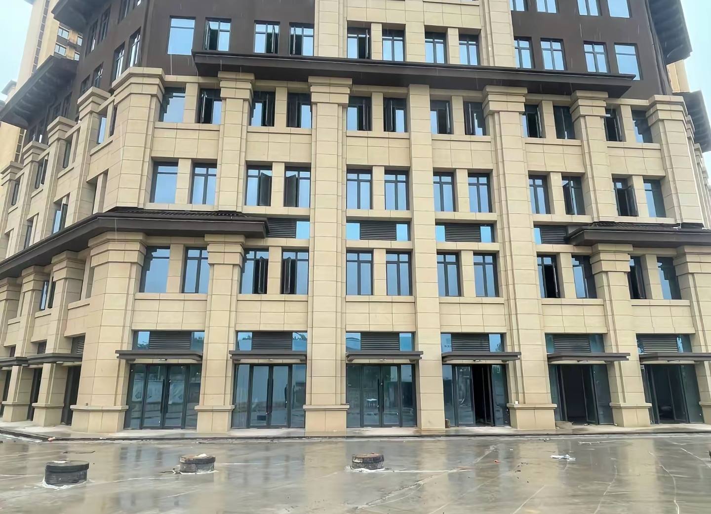 陕西 黄金麻花岗岩荔枝面小区外墙干挂