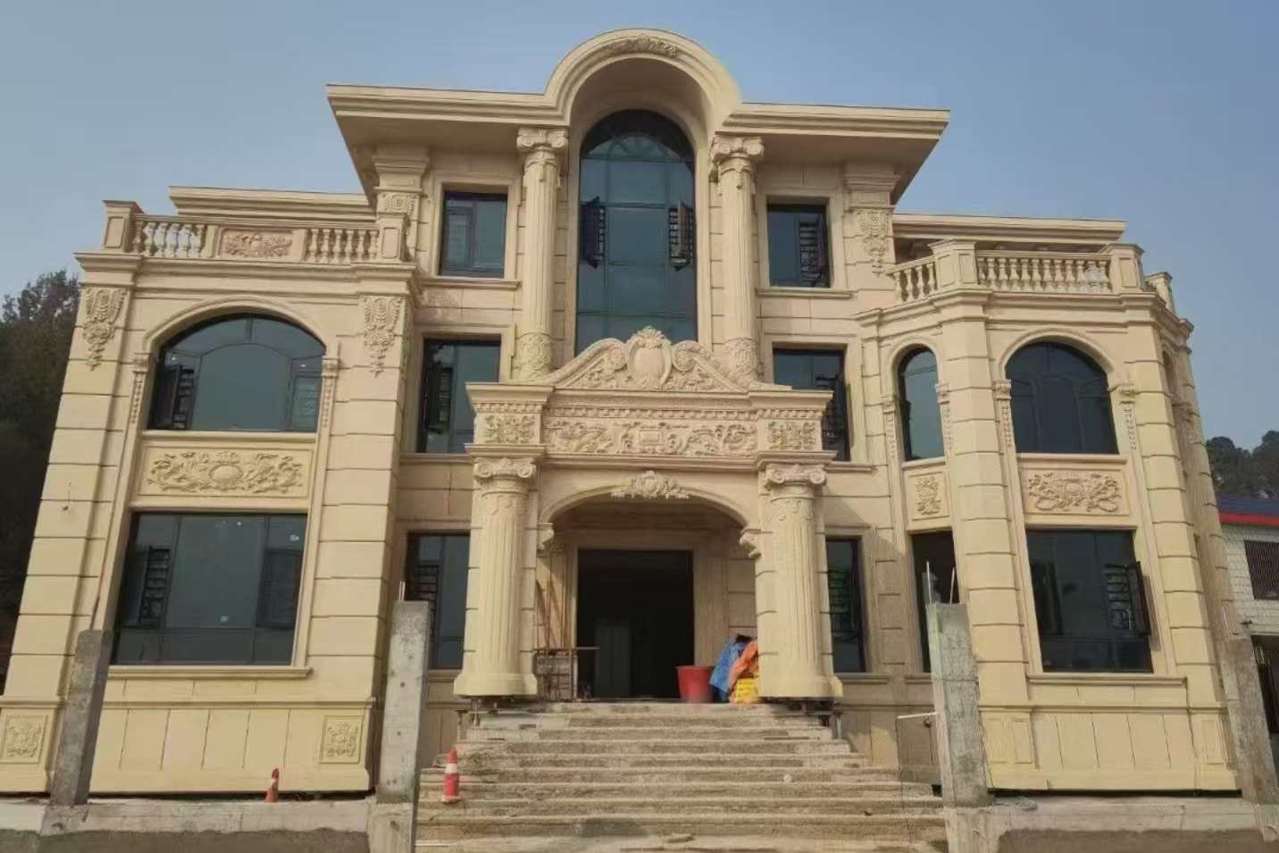 陕西 黄金麻花岗岩别墅外墙干挂