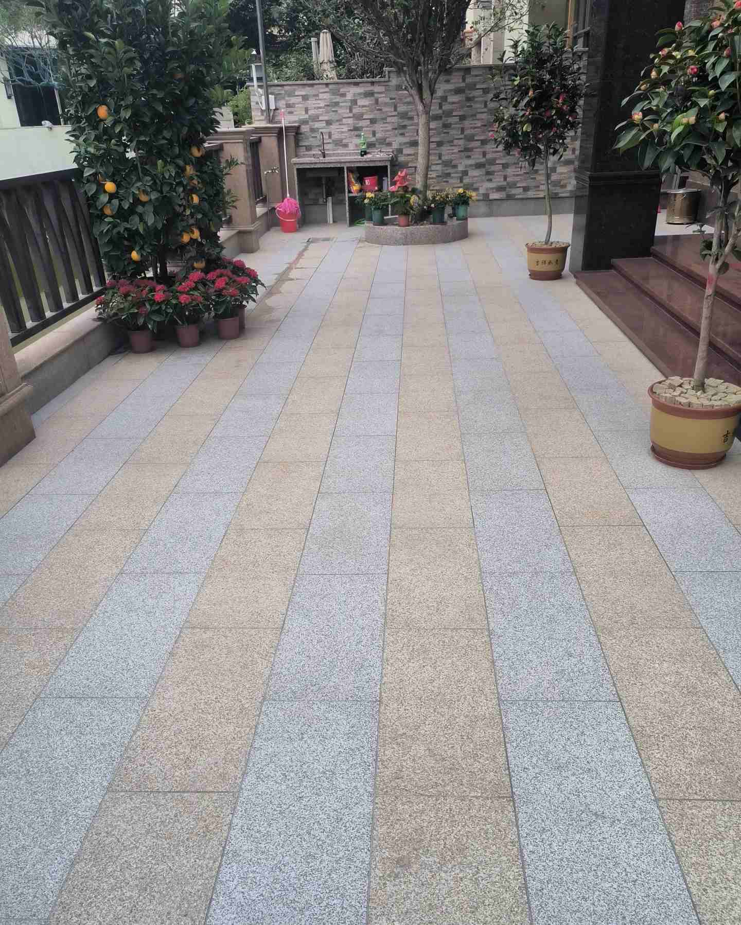 陕西 黄金麻白麻荔枝面庭院铺装展示