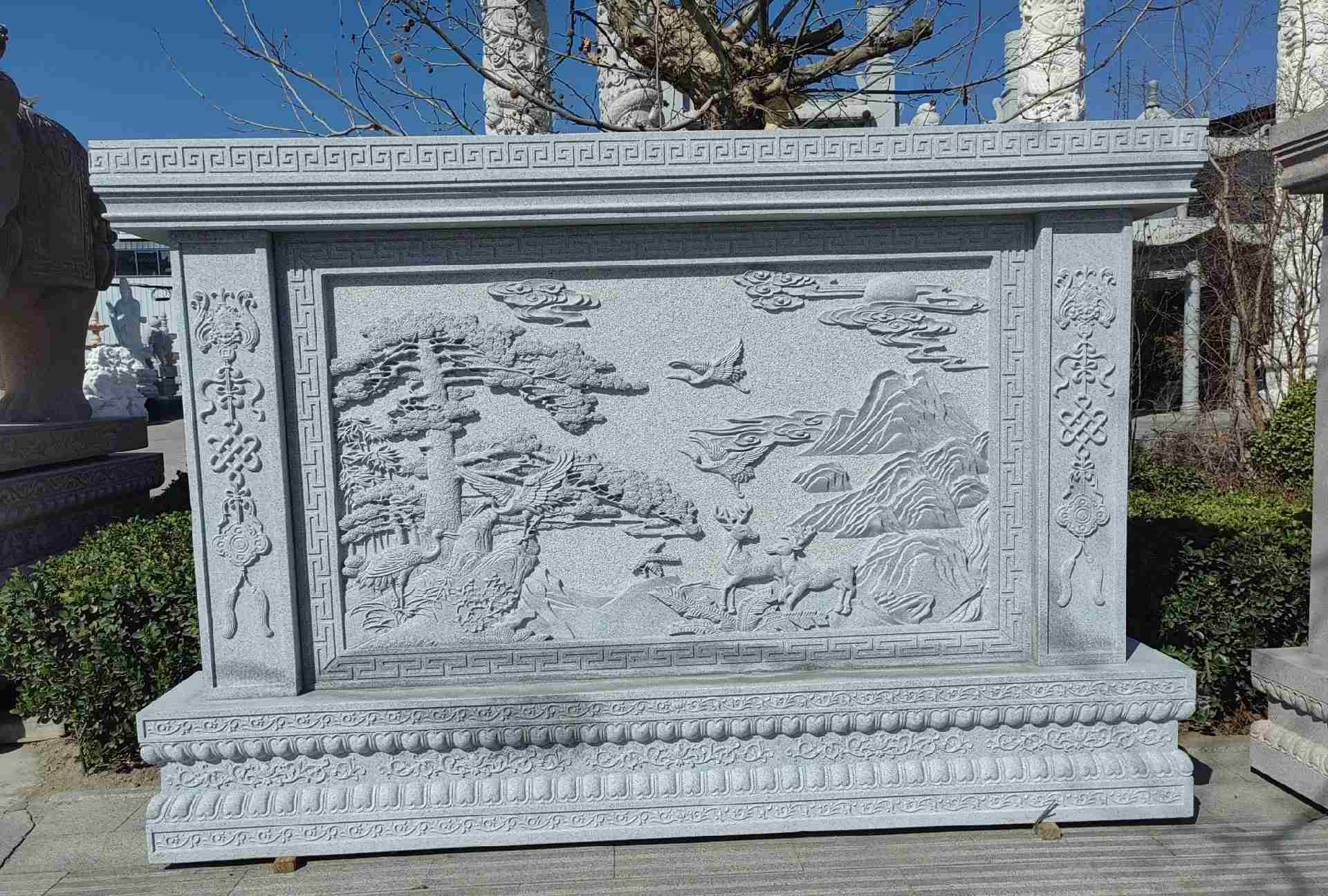 陕西 芝麻白大型照壁，屏风，影壁