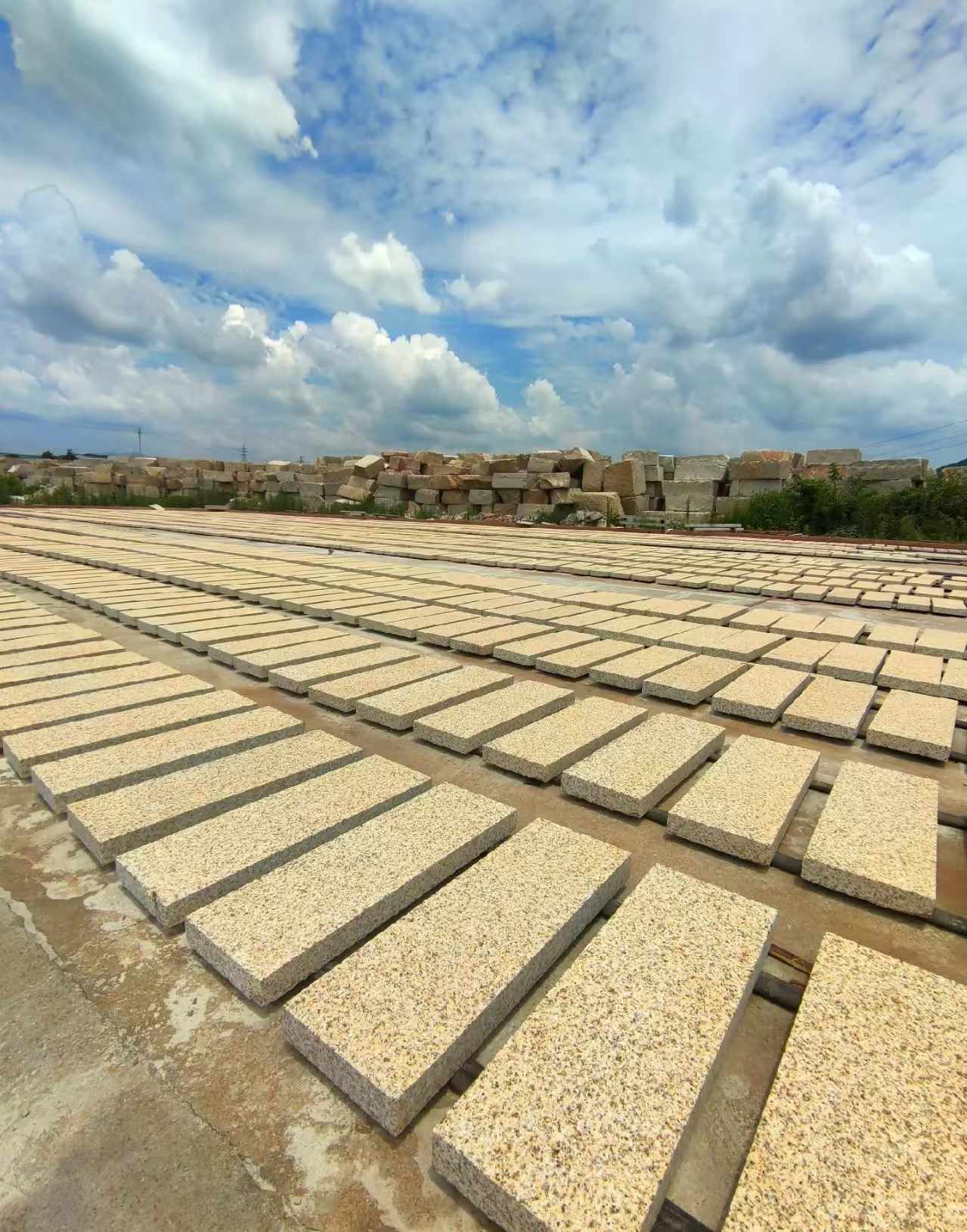 陕西 黄金麻荔枝面花岗岩石材地铺石防护中