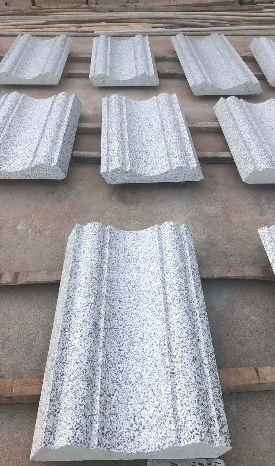 陕西 白麻花岗岩光面别墅线条