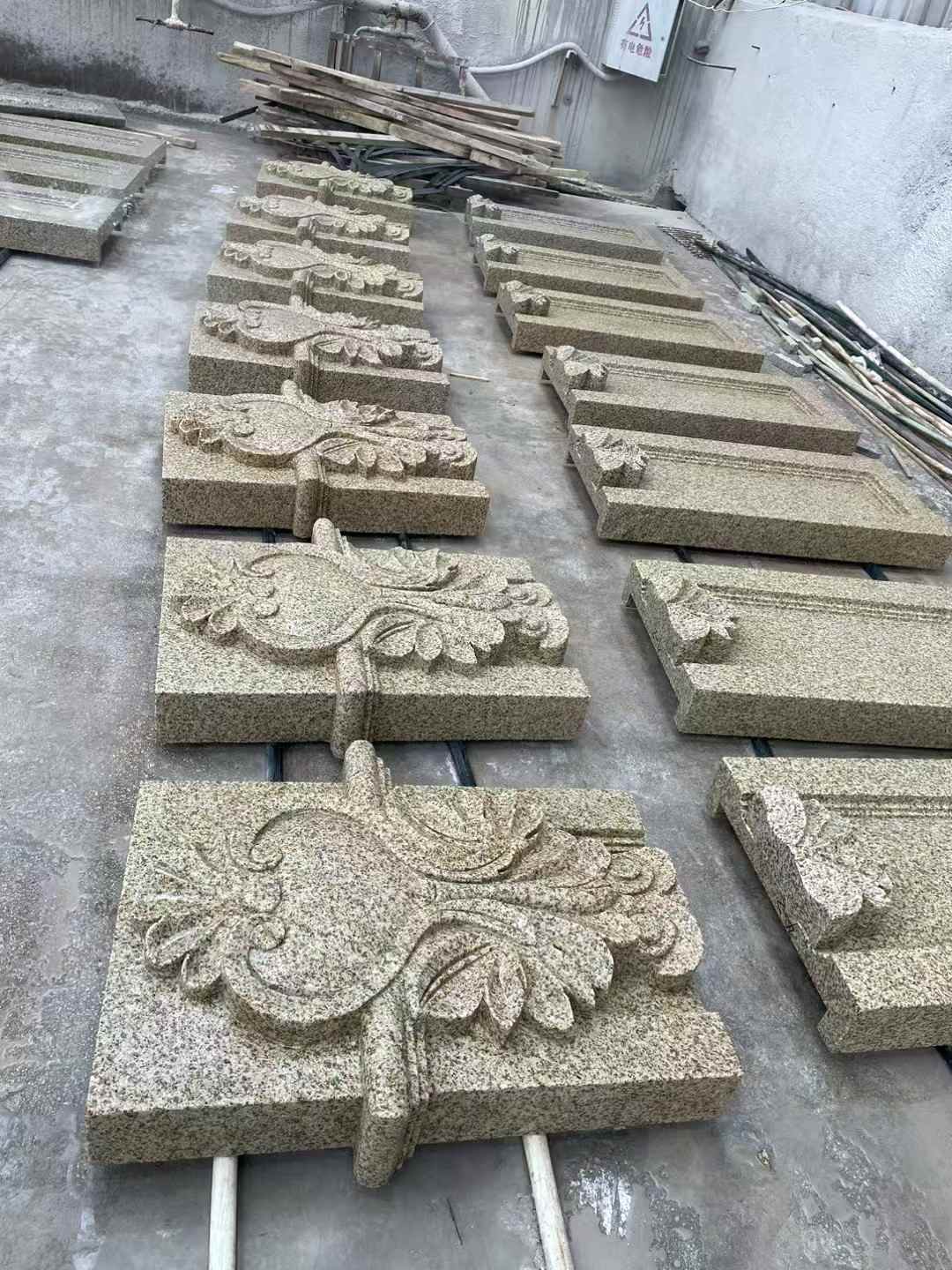 陕西 黄金麻花岗岩别墅外墙雕刻板